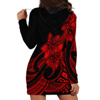 Polynesian Pride Plumeria Flowers Hoodie Dress Polynesian Tribal Red Vibe - Wonder Print Shop