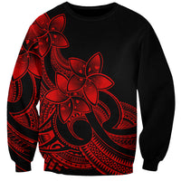 Polynesian Pride Plumeria Flowers Sweatshirt Polynesian Tribal Red Vibe - Wonder Print Shop
