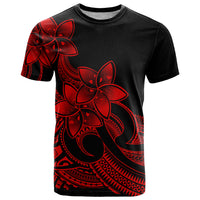 Polynesian Pride Plumeria Flowers T Shirt Polynesian Tribal Red Vibe - Wonder Print Shop