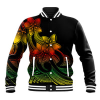 Polynesian Pride Plumeria Flowers Baseball Jacket Polynesian Tribal Reggae Vibe LT9 - Wonder Print Shop