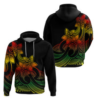 Polynesian Pride Plumeria Flowers Hoodie Polynesian Tribal Reggae Vibe - Wonder Print Shop