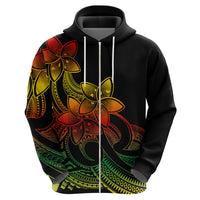 Polynesian Pride Plumeria Flowers Hoodie Polynesian Tribal Reggae Vibe - Wonder Print Shop