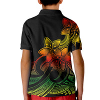 Polynesian Pride Plumeria Flowers Kid Polo Shirt Polynesian Tribal Reggae Vibe - Wonder Print Shop