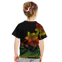 Polynesian Pride Plumeria Flowers Kid T Shirt Polynesian Tribal Reggae Vibe - Wonder Print Shop