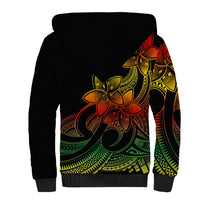 Polynesian Pride Plumeria Flowers Sherpa Hoodie Polynesian Tribal Reggae Vibe - Wonder Print Shop