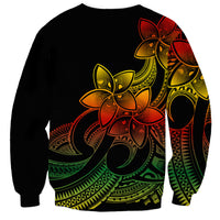Polynesian Pride Plumeria Flowers Sweatshirt Polynesian Tribal Reggae Vibe - Wonder Print Shop