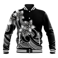 Polynesian Pride Plumeria Flowers Baseball Jacket Polynesian Tribal White Vibe LT9 - Wonder Print Shop