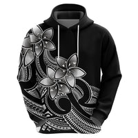 Polynesian Pride Plumeria Flowers Hoodie Polynesian Tribal White Vibe - Wonder Print Shop