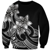 Polynesian Pride Plumeria Flowers Sweatshirt Polynesian Tribal White Vibe - Wonder Print Shop