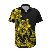 Polynesian Pride Plumeria Flowers Hawaiian Shirt Polynesian Tribal Yellow Vibe - Wonder Print Shop
