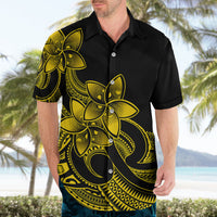 Polynesian Pride Plumeria Flowers Hawaiian Shirt Polynesian Tribal Yellow Vibe - Wonder Print Shop