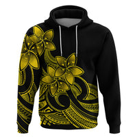 Polynesian Pride Plumeria Flowers Hoodie Polynesian Tribal Yellow Vibe - Wonder Print Shop