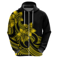 Polynesian Pride Plumeria Flowers Hoodie Polynesian Tribal Yellow Vibe - Wonder Print Shop