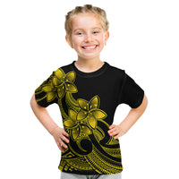 Polynesian Pride Plumeria Flowers Kid T Shirt Polynesian Tribal Yellow Vibe - Wonder Print Shop