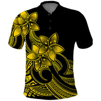 Polynesian Pride Plumeria Flowers Polo Shirt Polynesian Tribal Yellow Vibe - Wonder Print Shop