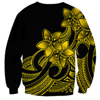 Polynesian Pride Plumeria Flowers Sweatshirt Polynesian Tribal Yellow Vibe - Wonder Print Shop