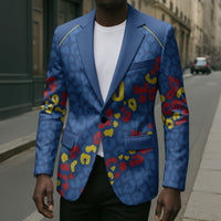 DR Congo Kopo ya Mokili Custom Blazer Kuba Kingdom Pattern Edition