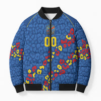 DR Congo Kopo ya Mokili Custom Bomber Puffer Jacket Kuba Kingdom Pattern Edition