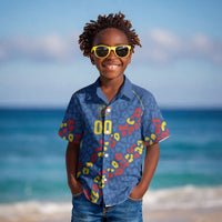 DR Congo Kopo ya Mokili Custom Kid Hawaiian Shirt Kuba Kingdom Pattern Edition