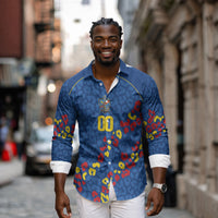 DR Congo Kopo ya Mokili Custom Long Sleeve Button Shirt Kuba Kingdom Pattern Edition