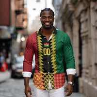 Ghana Wiase Kuruwa Custom Long Sleeve Button Shirt Kente Pride Edition
