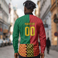 Ghana Wiase Kuruwa Custom Long Sleeve Button Shirt Kente Pride Edition