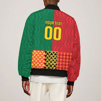 Ghana Wiase Kuruwa Custom Sleeve Zip Bomber Jacket Kente Pride Edition