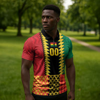 Ghana Wiase Kuruwa Custom Zipper Polo Shirt Kente Pride Edition