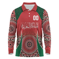 Morocco Yalla Vamos 2026 Custom Long Sleeve Polo Shirt Zellige Mosaic Edition