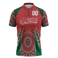 Morocco Yalla Vamos 2026 Custom Zipper Polo Shirt Zellige Mosaic Edition