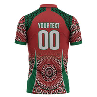 Morocco Yalla Vamos 2026 Custom Zipper Polo Shirt Zellige Mosaic Edition