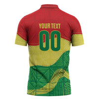 Senegal Kappu Adduna Custom Zipper Polo Shirt Teranga Textile Edition