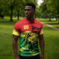 Senegal Kappu Adduna Custom Zipper Polo Shirt Teranga Textile Edition