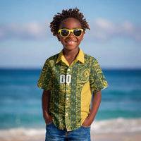 South Africa Indebe Yomhlaba Custom Kid Hawaiian Shirt Ndebele Art Gold Edition