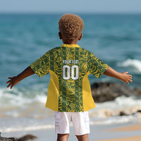 South Africa Indebe Yomhlaba Custom Kid Hawaiian Shirt Ndebele Art Gold Edition
