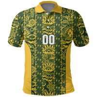South Africa Indebe Yomhlaba Custom Polo Shirt Ndebele Art Gold Edition