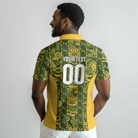 South Africa Indebe Yomhlaba Custom Polo Shirt Ndebele Art Gold Edition LT9