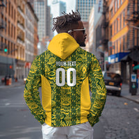 South Africa Indebe Yomhlaba Custom Zip Hoodie Ndebele Art Gold Edition