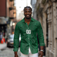 South Africa Indebe Yomhlaba Custom Long Sleeve Button Shirt Ndebele Art Green Edition