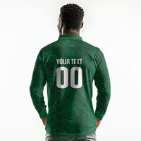 South Africa Indebe Yomhlaba Custom Long Sleeve Polo Shirt Ndebele Art Green Edition