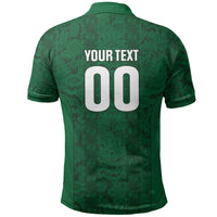 South Africa Indebe Yomhlaba Custom Polo Shirt Ndebele Art Green Edition