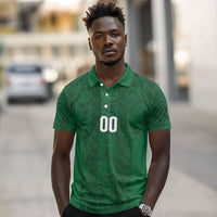 South Africa Indebe Yomhlaba Custom Polo Shirt Ndebele Art Green Edition