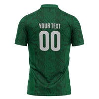 South Africa Indebe Yomhlaba Custom Zipper Polo Shirt Ndebele Art Green Edition
