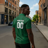 South Africa Indebe Yomhlaba Custom Zipper Polo Shirt Ndebele Art Green Edition
