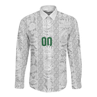 South Africa Indebe Yomhlaba Custom Long Sleeve Button Shirt Ndebele Art White Edition