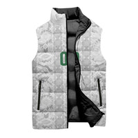 South Africa Indebe Yomhlaba Custom Sleeveless Puffer Jacket Ndebele Art White Edition