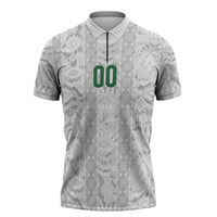 South Africa Indebe Yomhlaba Custom Zipper Polo Shirt Ndebele Art White Edition