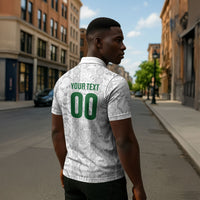South Africa Indebe Yomhlaba Custom Zipper Polo Shirt Ndebele Art White Edition