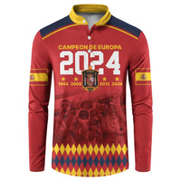 Custom Espana Campeon De Europa Button Sweatshirt Spain History Champions LT9 - Wonder Print Shop