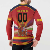 Custom Espana Campeon De Europa Button Sweatshirt Spain History Champions LT9 - Wonder Print Shop